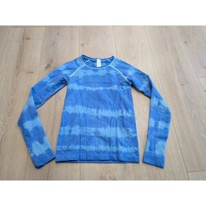 Ivivva by Lululemon Girls Swiftly Fly Tech Blue Long Sleeve‎ Shirt Size 8